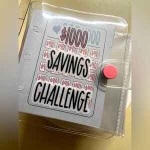 $1000 Savings Challenge Mini Binder in Pink, New